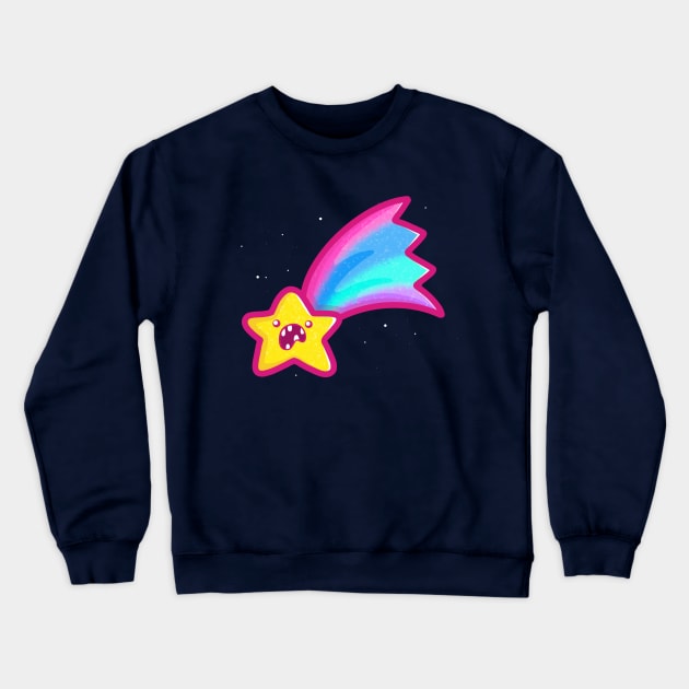 Super Cute Kawaii Ugly Shooting Star Crewneck Sweatshirt by perdita00